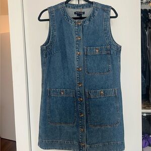 Veronica Beard Blue Denim Button-Front Dress